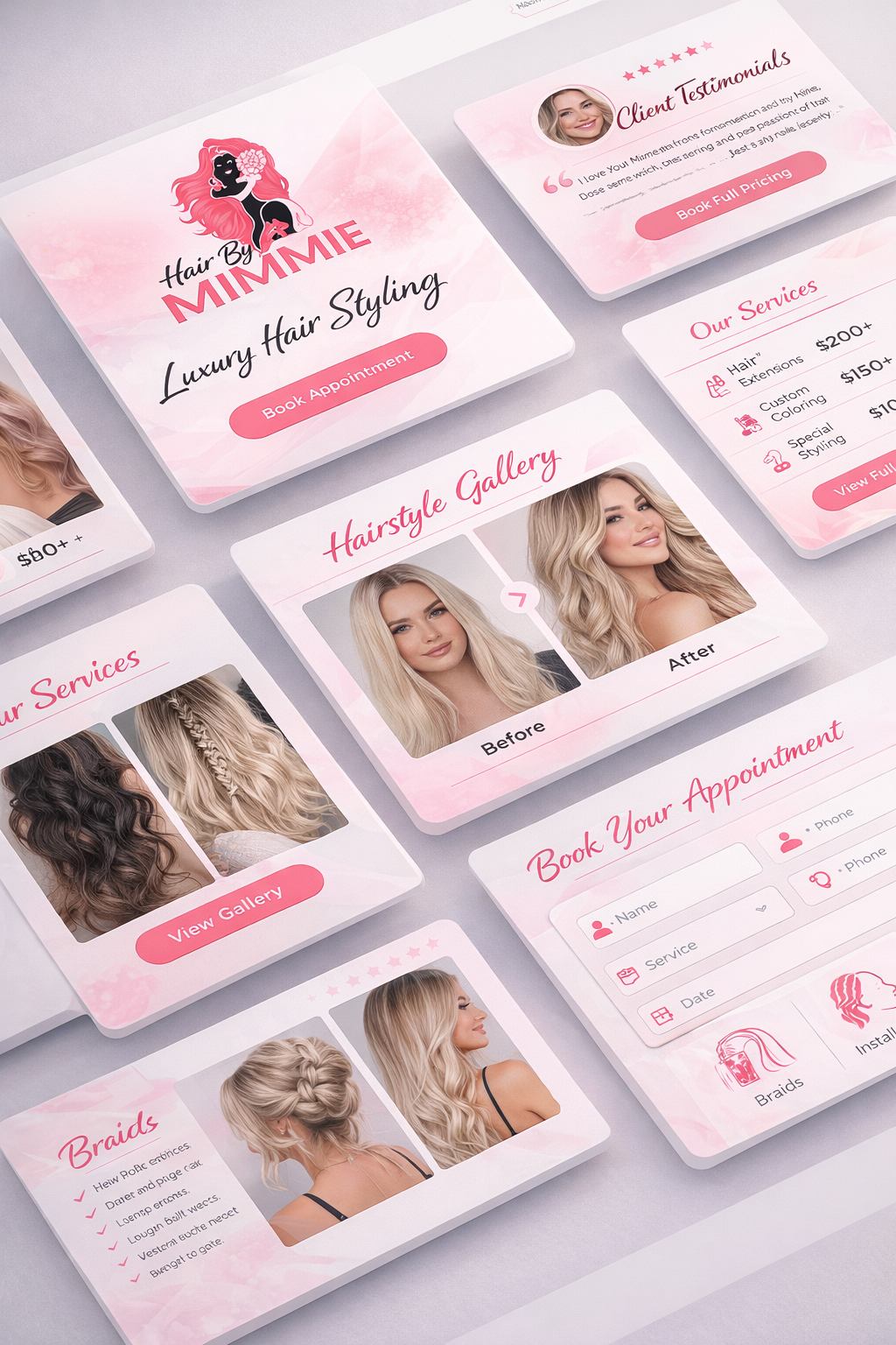 Hair By Mimmie promotional design